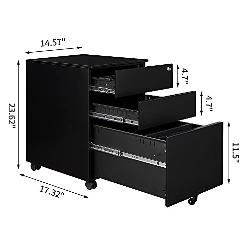 STEELCUBE 3 Drawer Locking File 3Drawer Portable File