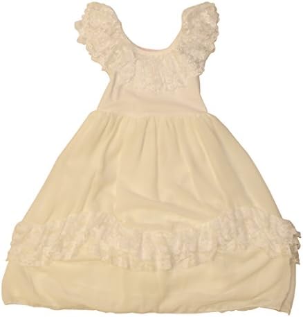 Think Pink Bows Little Girls' Zarah Dress, Ivory - Size 6