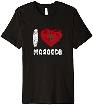 Mens I love Morocco Distressed T-Shirt XL Black