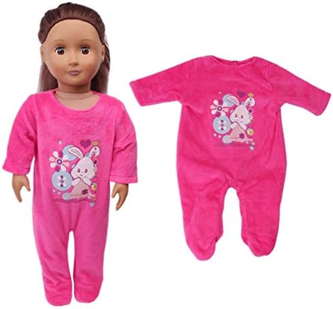 Livoty Doll Clothes Outfits Set Velvet Jumpsuit Pajama Dolls Clothing for 18 inch American Toy Girl Doll Accessory Girl Toy Gifts