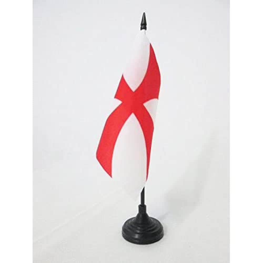 AZ FLAG Templar order Table Flag 5'' x 5'' - Catholic Office Decoration 100% Polyester 15 x 15 cm - Mini Desk Flag with Pole and Black Plastic Base