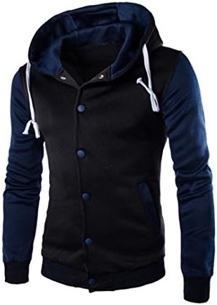 Men Coat Among Hooded Sweatshirt Newest Sports Outwear Sweater Winter Slim Hoodie Warm Jacket (XL, Navy)