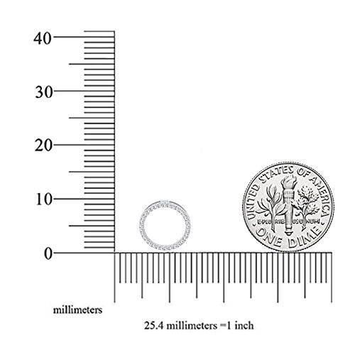 0.10 Carat (ctw) Round White Diamond Circle Pendant 1/10 CT (Silver Chain Included), 14K White Gold