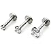 Jovivi 3pcs 16G 2/3/4mm Surgical Steel Cubic Zircon Monroe Piercing Lip Rings Labret Tragus Cartilage Helix Stud Earrings 1/4