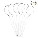 Set Of 12 - Disposable Serving Spoons, Heavy Duty, Large 10 Inch Plastic Serving Spoons, Clear