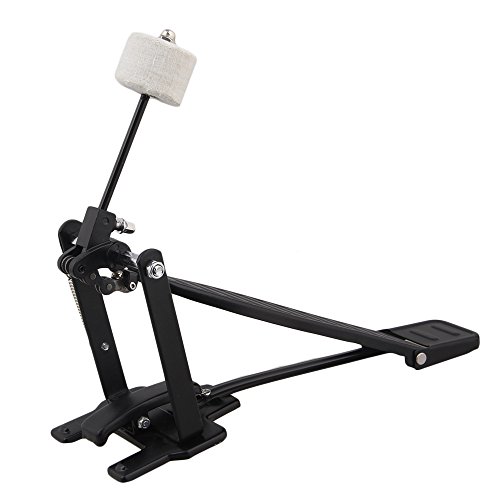 Yibuy Black Aluminum Rack Drum Pedal Set with Drum Beater Repair Kit
