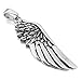 INBLUE Men's Stainless Steel Pendant Necklace Silver Tone Feather Angel Wing -With 23 Inch Chain