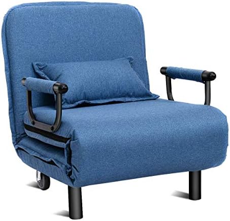 Convertible Sleeper Chair with Soft Pillow for Added Comfort Folds Up to an Armrest Chair Recliner Chaise Lounge Seat Sofa Bed Ideal for Sleeping Lounging Resting Leisure in Your Living Room Bedroom