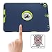 MAKEIT CASE for iPad Mini Case, for iPad Mini 2 3 Case, 3in1 Hybrid Shockproof Case for iPad Mini 1/2/ 3 (Dark Blue/Fluorescent Green)