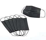 50 Packs Black Four Layer Disposable Non Woven Fabric Mouth Mask Soft Breathing Charcoal Activated Carbon Filter Earloop Face Mask Mouth Cover Anti Dust Face Mouth Masks Respirator