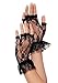 Leg Avenue Women's Lace Fingerless Wrist Ruffle Gloves, black, One Sizes Fits Most