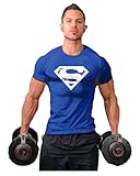 InleaderStyle Men Fittness Sport Gym T-Shirt Blue M