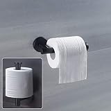 Nolimas Matte Black Toilet Paper Holder SUS304 Stainless Steel Half Open Round Wall Mount Rustfree Bathroom 5 inch TP Holder Kitchen Washroom Tissue Roll Dispenser