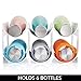 mDesign Plastic Modern Free-Standing Bottle Rack Storage Organizer Holder for Kitchen, Cabinet, Pantry, Fridge, Freezer Organization - Hold Water Bottles, Wine - Lumiere Collection - White