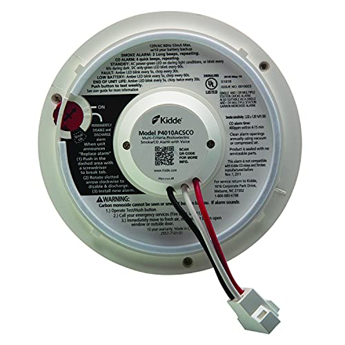 Kidde Wireless Hardwired Smoke Detector, 10Year Battery Backup, Voice