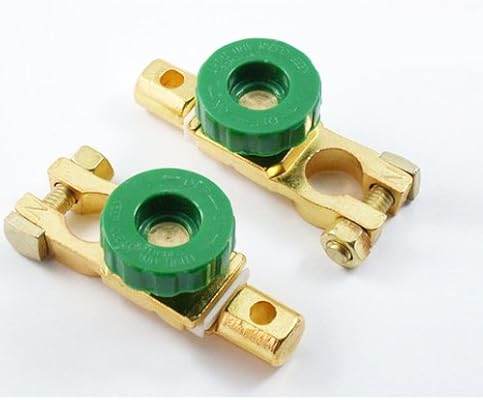 2 Auto Battery Link Terminal Quick Cutoff Disconnect Master Kill Switch Brass