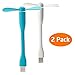 QPAU [2 Pack] USB Powered Mini Portable Cooling Fan Bendable Gooseneck Design
