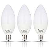 LOHAS 6watt LED Candle Light Bulb E12 Base, Warm White 2700k, 60W Equivalent LED Bulbs, 550lm, 180 Degree Beam, Not-dimmable, Pack of 3