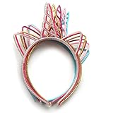 XIMA 6pcs Glitter Unicorn Headband Plasitc Unicorn Girls Hairbands Children Birthday Party Favors Unicorn Decorations (6pcs-Glitter Unciorn Headband)