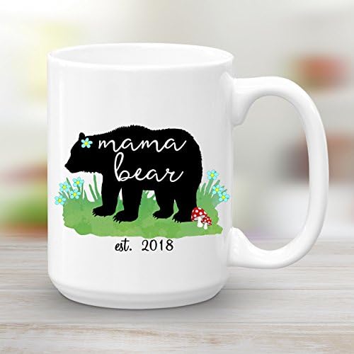 Personalized Mama Bear Mug, Custom Date, Ceramic Coffee Mug