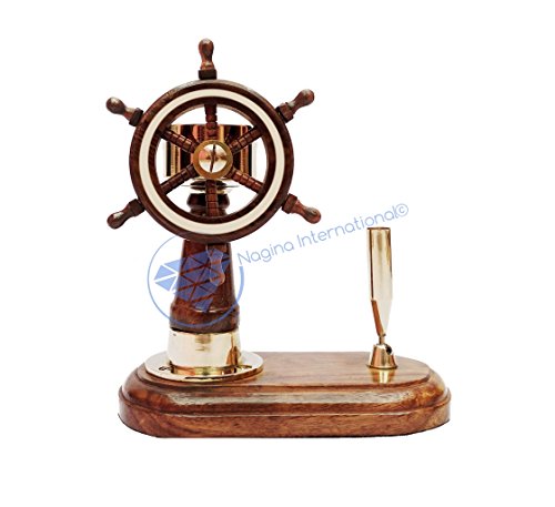 Unique Nautical Pen Holder With Directional Telegraphic Compass | Premium Office Decor | Nagina International