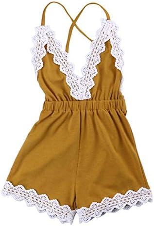MiyaSudy Newborn Baby Girls Halter Romper Lace Jumpsuit Summer Clothes Outfits