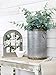 AuldHome Design Christmas Galvanized Greenery Buckets (Set of 3), Large, Medium, & Small Metal Farmhouse Decor Galvanized Cans w/Holiday Pine Motif