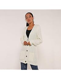 BMJL Chaqueta clásica de manga larga para mujer con botones de suéter
