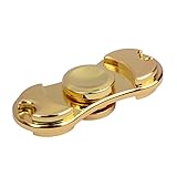 Uspeedy Zinc Alloy 2 Sides Golden Fidget Spinner Fidget Killing Time Toys for For ADD, ADHD, Anxiety, and Autism Adult and Children (X Golden)