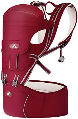Baby Carrier with Hip Seat Ergonomic 7 Positions for Infant &amp; Toddler Soft Cotton for All Seasons Red