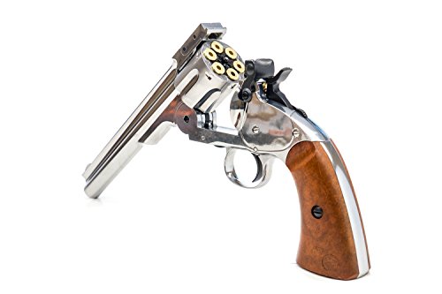 Bear River Schofield No. 3 Revolver - .177 Full Metal Airgun Pistol - CO2 BB Gun Shoot BB or Pellet Ammo Nickel Finish - Thumbnail 5