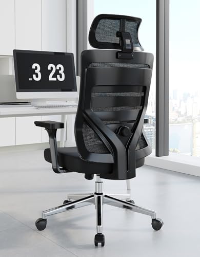 Eucladoceros M16 Ergonomic Office Chair, Desk Chair with 3-Stage Tilt Lock, Headrest, 3D Armrests and Lumbar Support, Computer Chair & Gaming Chair, Mesh Swivel Home Office Chair, Black