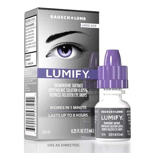 LUMIFY Eye Drops for Red Eyes, Redness Reliever for Brighter Looking Eyes, Works in 1 Minute & Lasts Up to 8 Hours, Eye Drops, 0.25 Fl Oz (7.5mL)