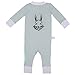 Papallou Baby Girl Bunny Rabbit Jumsuits, 100percent Cotton (6 months), Grey, 6 Months