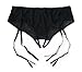 Trixx Intimates Women's Crotchless Bikini Panty With Attached Garter Straps Black