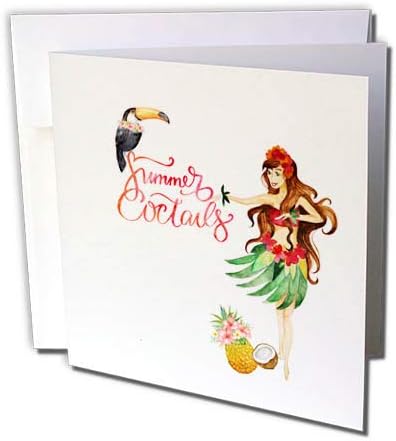 Amazon Uta Naumann Sayings And Typography Summer Hula Girl イラスト タイポグラフィー 夏のカクテル グリーティングカード Set Of 12 Greeting Cards グリーティングカード 文房具 オフィス用品