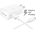 T-Mobile Samsung Galaxy J7 Adaptive Fast Charger Micro USB 2.0 Cable Kit! [1 Wall Charger + 5 FT Micro USB Cable] AFC uses dual voltages for up to 50% faster charging! - Bulk Packaging