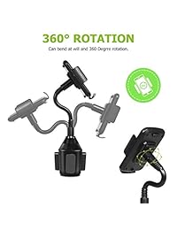 Soporte de coche Bestfy para teléfonos, universal, ajustable, portátil, con cuello de cisne flexible y base ampliable para iPhone, Samsung Galaxy Google Nexus HTC LG y más