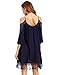Milumia Women's Summer Cold Shoulder Crochet Loose Beach Dress Navy Large