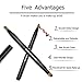 ON SALE Double-Sided Retractable Lip Brush Travel Lipstick Gloss Makeup Brush (Black-Double Sided)