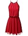 JJ Perfection Women's Sleeveless Double-Layered Pleated Mini Chiffon Dress RED S