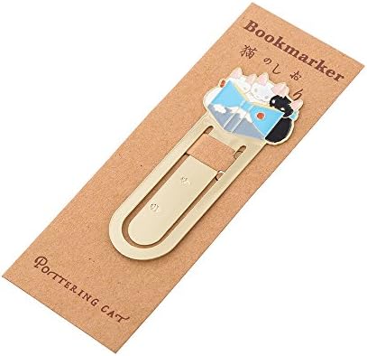 Tide Maker Cute Cat Metal Reading Bookmarks,Hand-Etching,Exquisite Workmanship/9 Patterns Optional (1pc/set)(Cat#7)