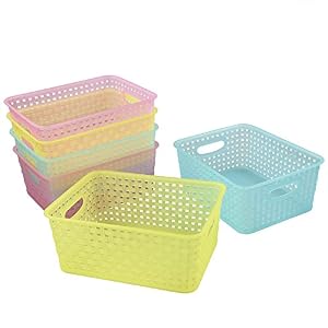 Image of Cand Plastic Storage Baskets/Bins for Closets, Drawers, 6-Pack