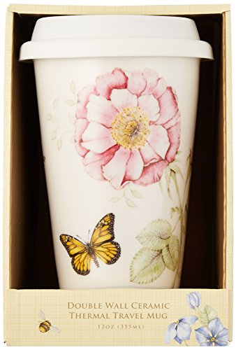 lenox butterfly meadow dinnerware thermal travel mug 12 oz