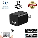 Spy Camera ! WiFi Hidden Camera ! WiFi Wall Charger Spy Camera ! 128 GB !USB Wall Charger Camera ! Nanny Cam with Mobile Phone App ! WiFi Spy Camera I I 1080P HD I Motion Detection ! Prank Camera