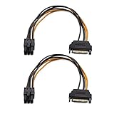 Cable Matters 2-Pack 6 Pin to SATA Power Cable (SATA to 6 Pin PCIe) - 8 Inches