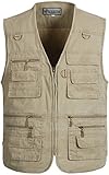 Alipolo Men's Outdoor Multifunction Multi-Pocket Fishing Vest Khaki US XL/Label 3XL