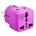 European Plug Adapter by Yubi Power 2 in 1 Universal Travel Adapter with 2 Universal Outlets - 2 Pack - Purple - Shucko Type E / F for France, Germany, Spain, Sweden, Turkey, Ukraine and More!