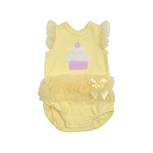 Kyle & deena baby girls single creeper with organza trim, yel…