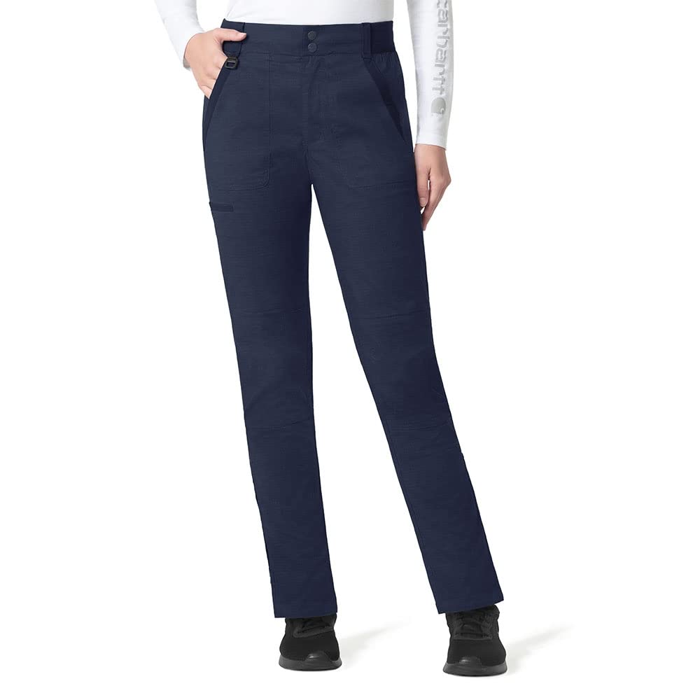 Carhartt Rugged Flex Ripstop Scrubs for Women, Utility Cargo Scrub Pants Navy Heather